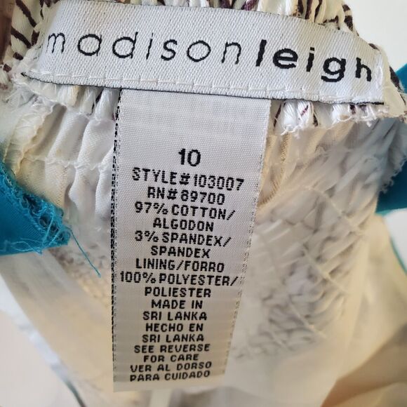 Madison Leigh Sundress Size 10 Colorful Cotton Spandex Straps Back Zip Beach - Picture 2 of 13